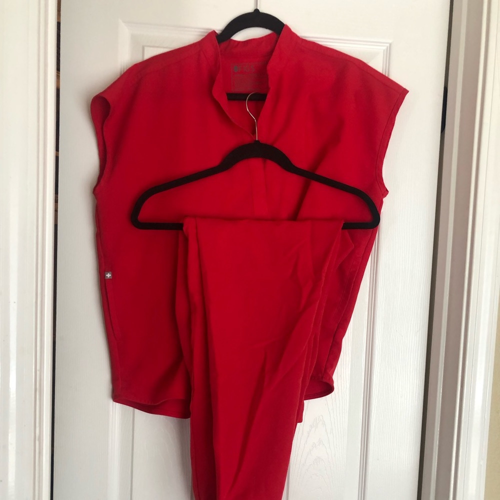FIGS scrubs in RED. Hard to find!
